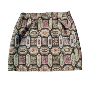 Dex Unique Embroidered Style Patterned Statement Skirt Sz S